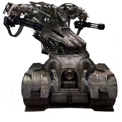 T1 battle tank from Terminator Salvation - concept art.  Copyright © 2009 Halcyon Company and Warner Bros. Pictures / Sony Pictures