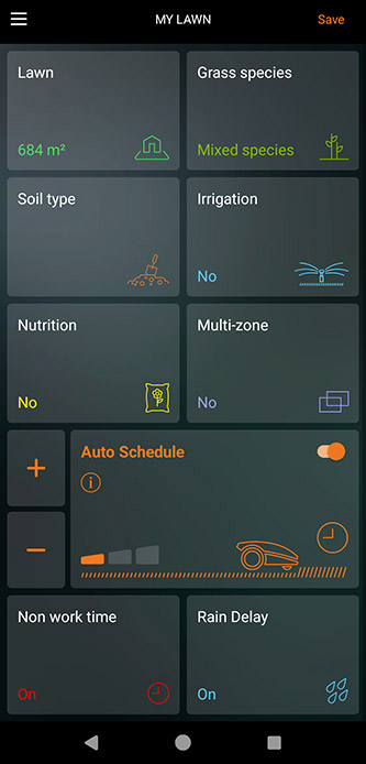 worx landroid android app settings screenshot